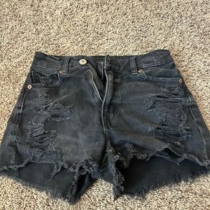 american eagle black jean shorts